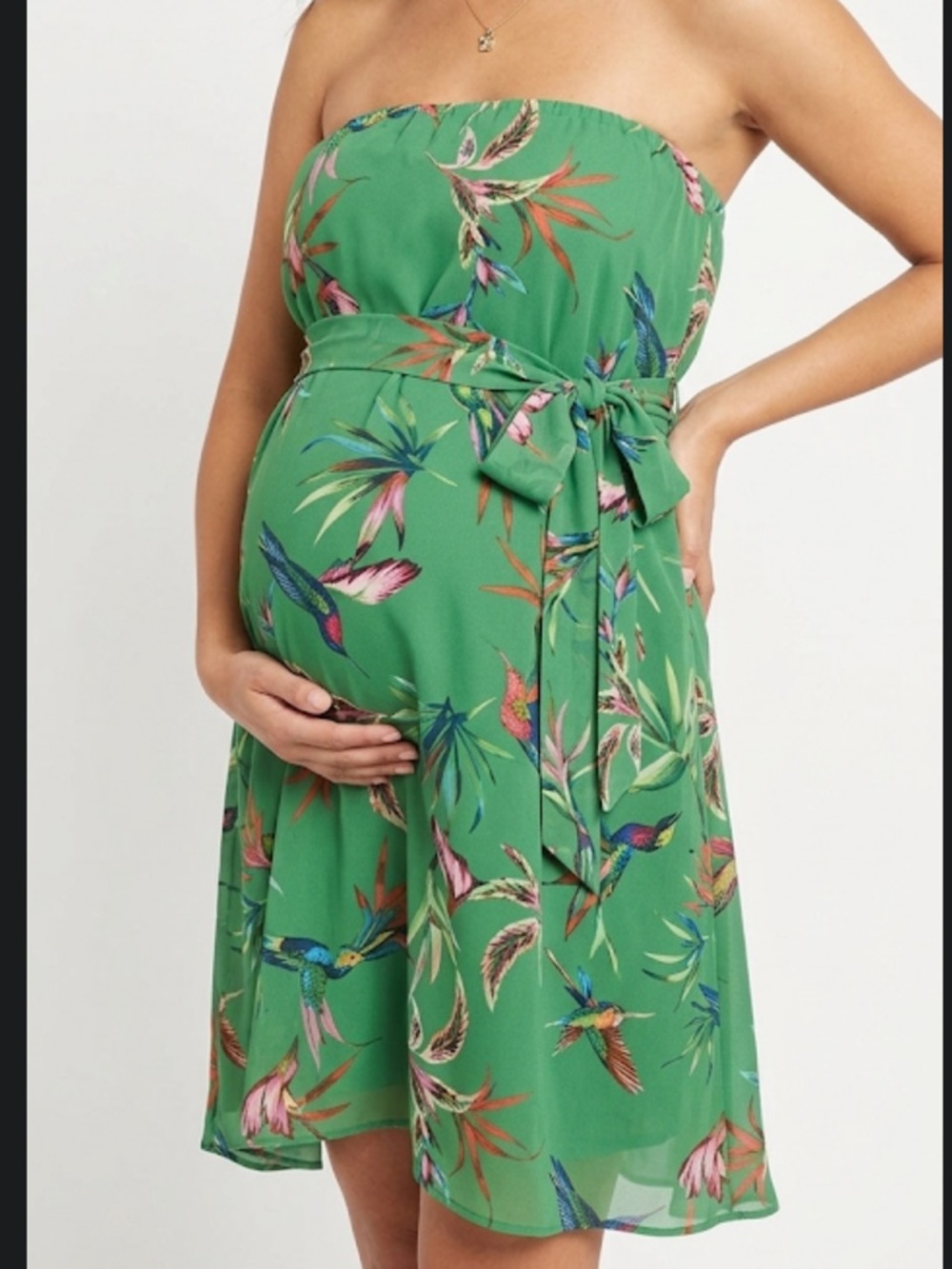 SWEET PEA For NY & CO By Stacy Frati Strapless Tropical Dress